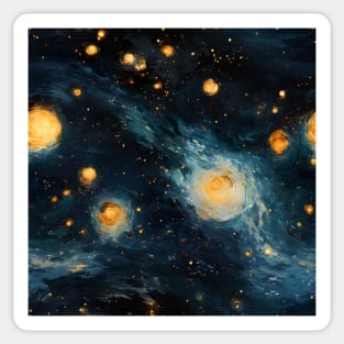 Van Gogh Starry Night Outer Space Pattern 4 Sticker